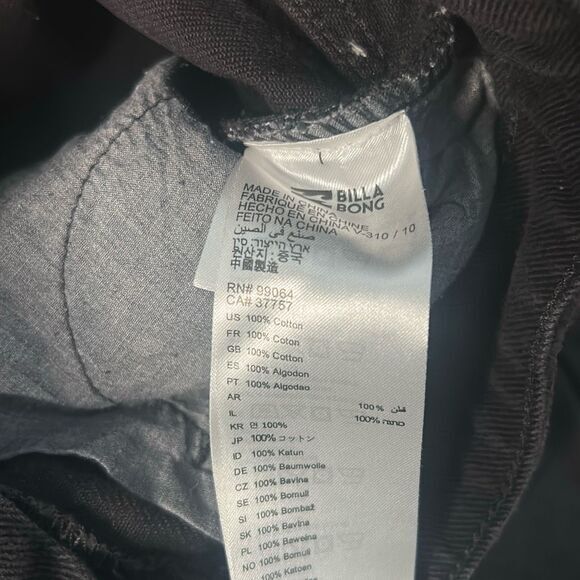 Billabong black magic Jean skirt cotton mini skirt front slit grunge whimsygoth - Picture 6 of 7